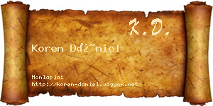 Koren Dániel névjegykártya